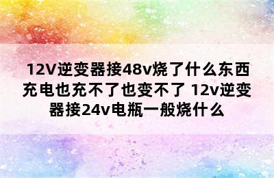 12V逆变器接48v烧了什么东西充电也充不了也变不了 12v逆变器接24v电瓶一般烧什么